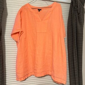 Coral colored linen top.